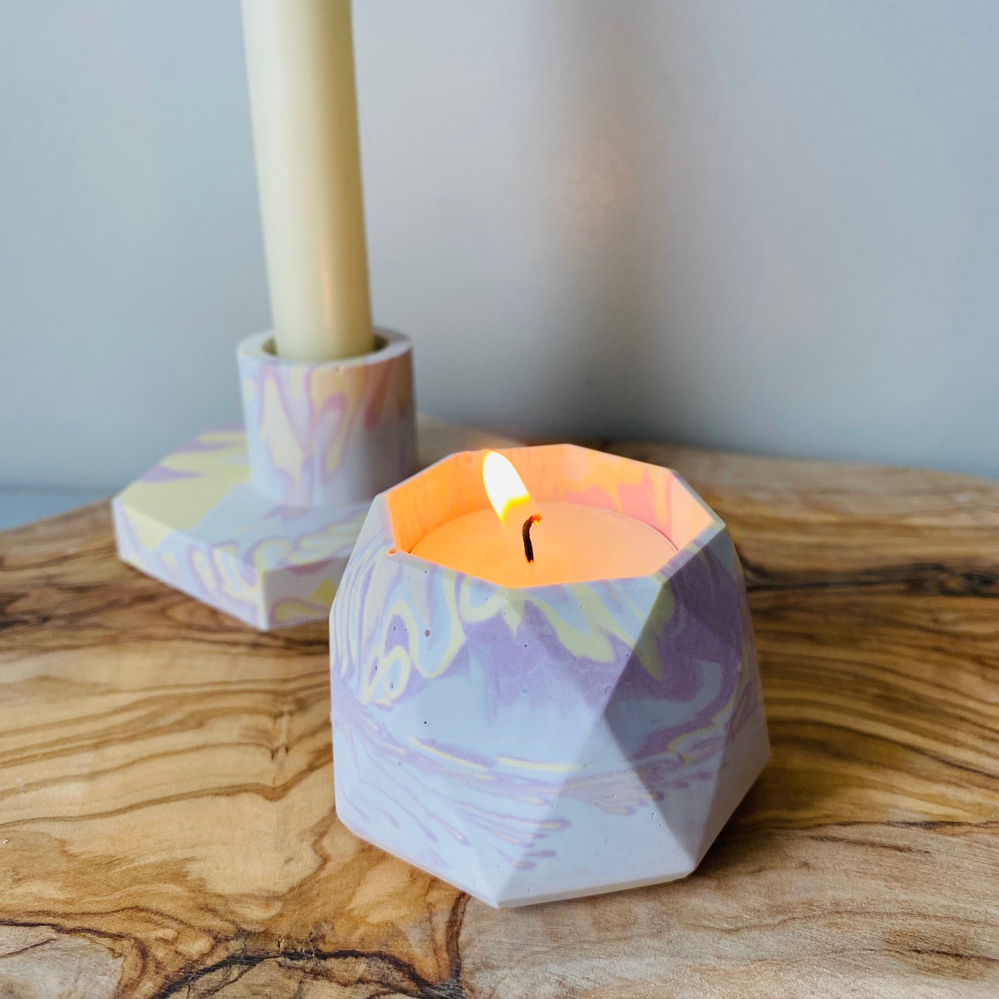 Waxinelicht houder - cotton candy