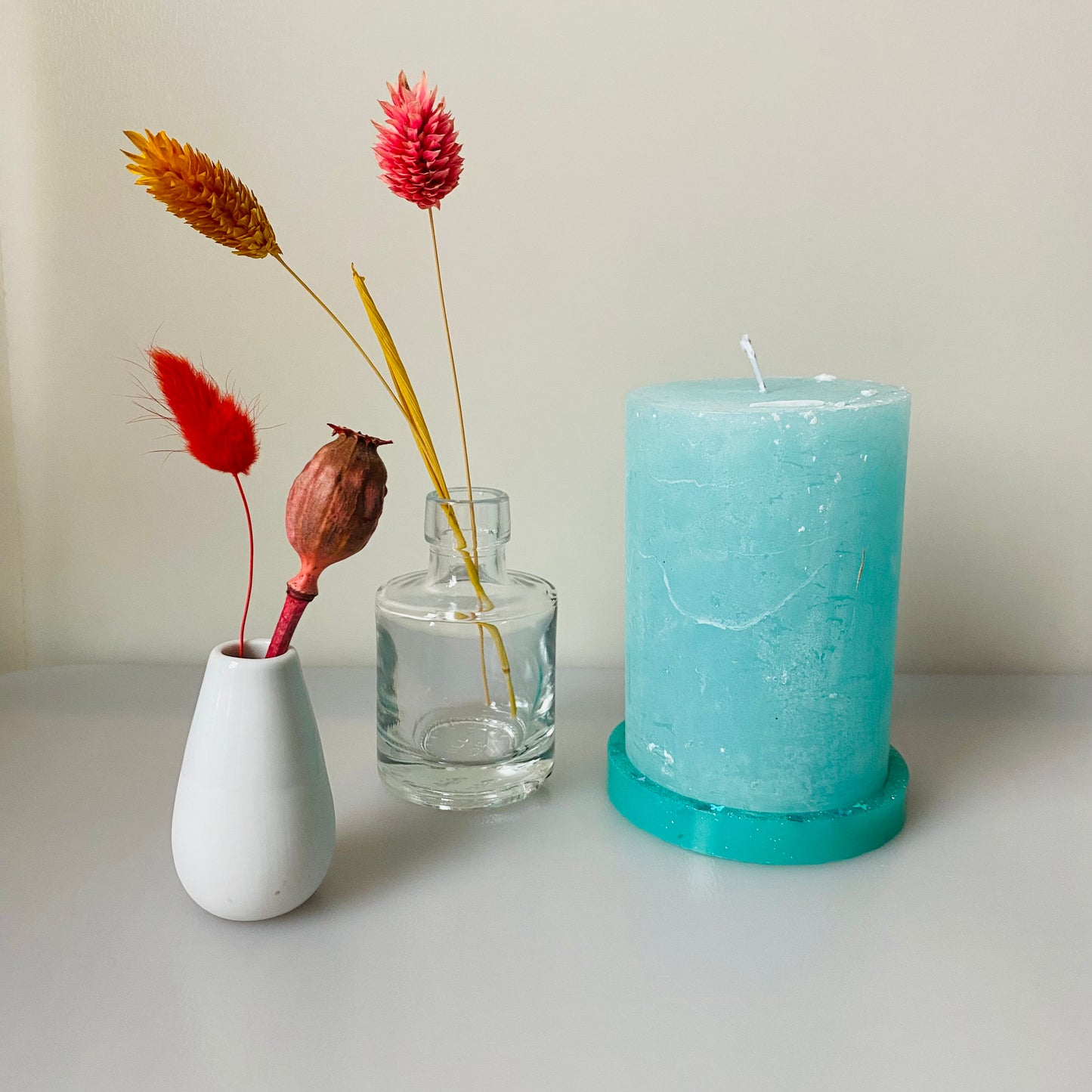 Kaarshouder / onderzetter - schitterend turquoise