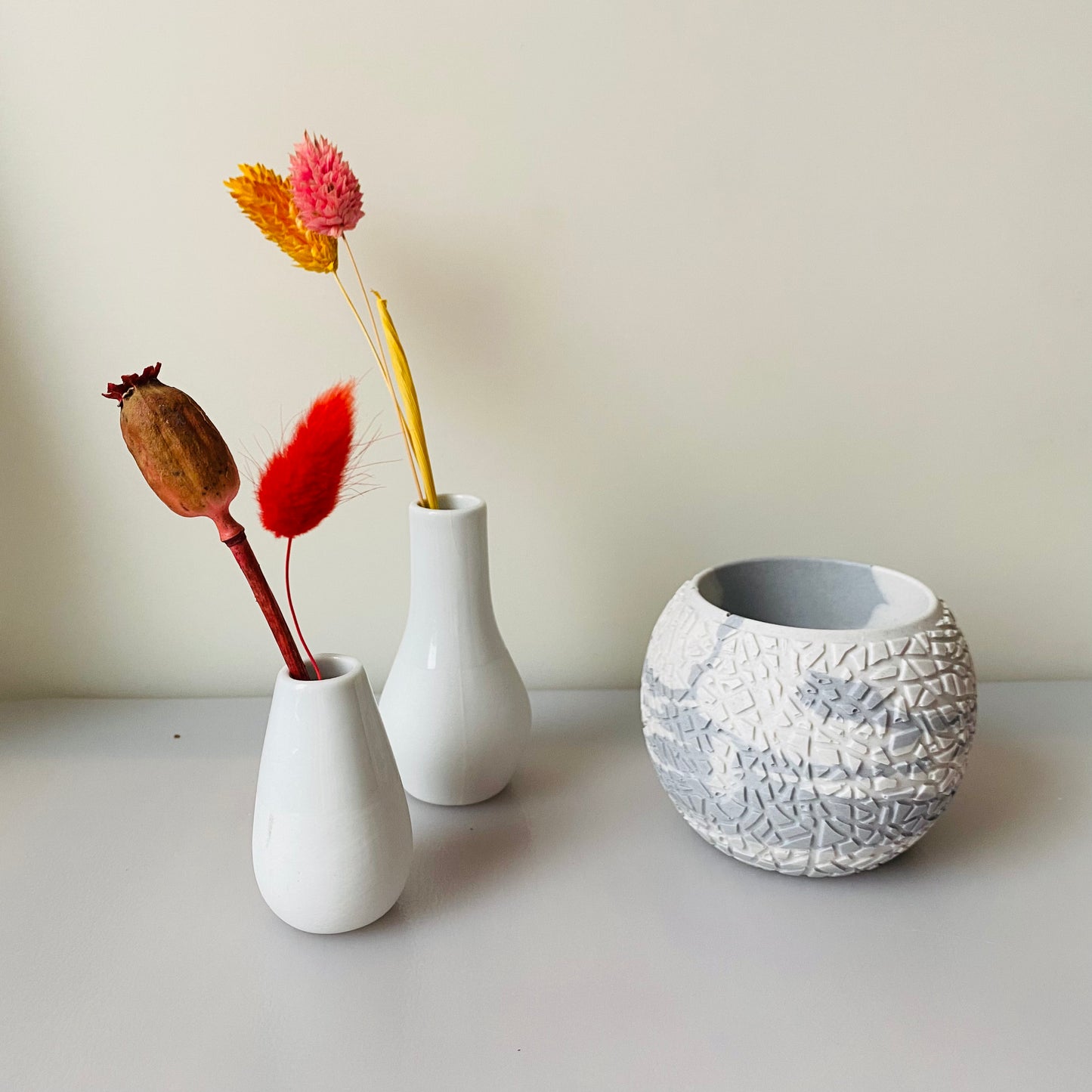 Waxinelicht houder - soft grey